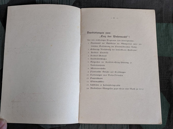 Tag der Wehrmacht March 1940 Program
