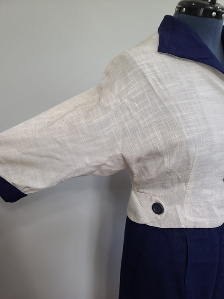 White and Blue Outfit: Jacket with 2 Skirts <br> (B-42" W-36" H-45")