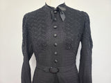 German Black Dress with Lace Inserts <br> (B-38" W-32" H-38")