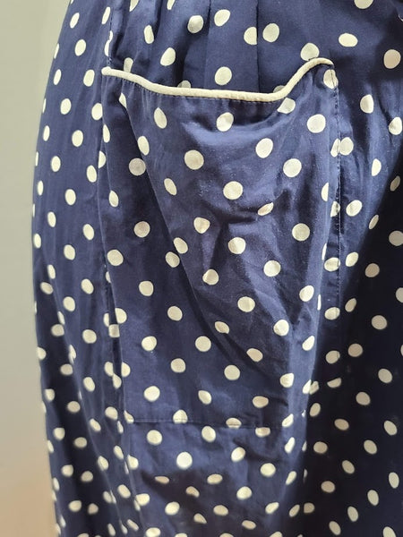 Blue Polka Dot Sleeveless Dress <br> (B-38" W-30" H-40")