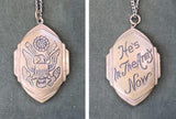 WWII Sweetheart Locket Necklace "He's In The Army Now"