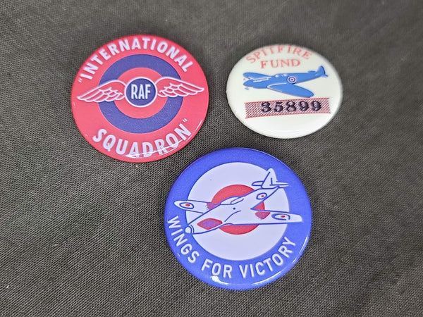 Repro British RAF Pinback Button Set of 3