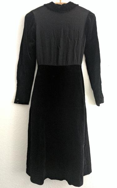 German Black Velvet & Rayon Dress <br> (B-36" W-29" H-36.5")