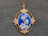 Blue Enamel Flower Necklace