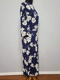 Navy Blue with White Flowers Dress (as-is) <br> (B-39" W-29" H-41")