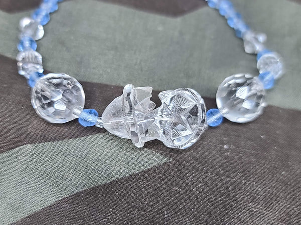 German Blue Glass Bead Necklace