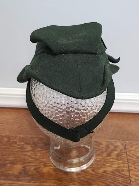 Dark Green Felt Tilt Hat