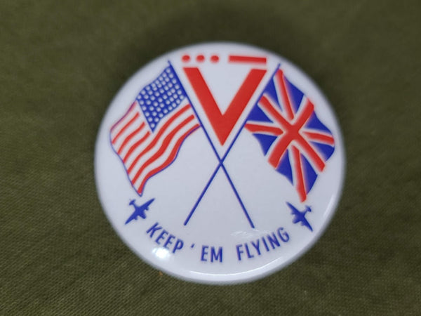 Repro There'll Always Be an England  / Keep Em Flying Pinback Button Set
