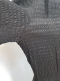Black Seersucker Striped Material Dress <br> (B-40" W-33" H-40")