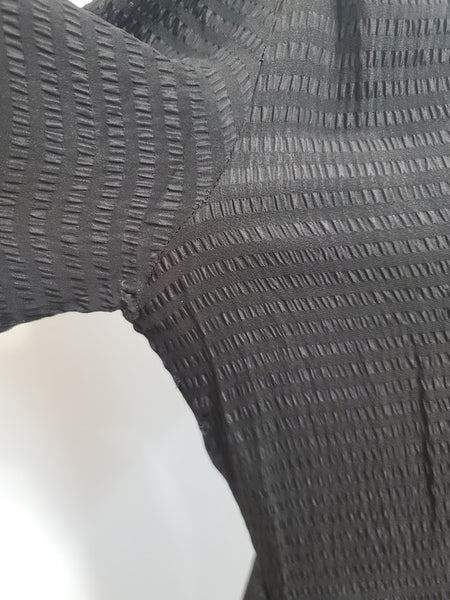Black Seersucker Striped Material Dress <br> (B-40" W-33" H-40")