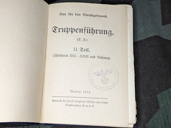 H. Dv. 300 Truppenfuhrung Book 1934 (as-is)