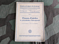WWII German Vitamin Chart Book 1941