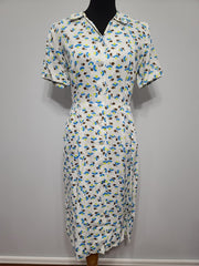 White Dress with Flower Print <br> (B-41" W-32" H-43")