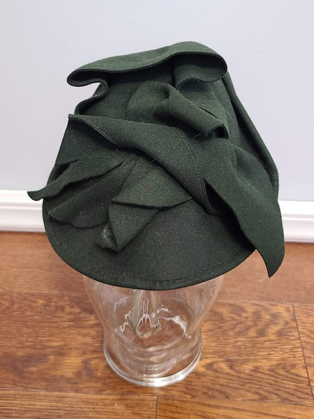 Dark Green Felt Tilt Hat