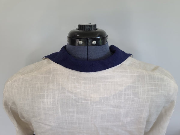 White and Blue Outfit: Jacket with 2 Skirts <br> (B-42" W-36" H-45")