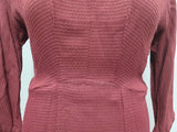 German Maroon Long Sleeve Dress <br> (B-40" W-34" H-40")
