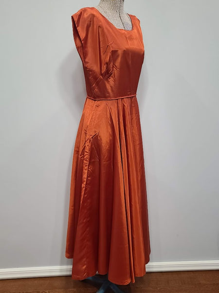 Orange Sleeveless Dress <br> (B-35" W-26.5")