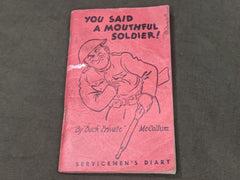 WWII You Said A Mouthful Soldier Military order of the Cootie Book 1944