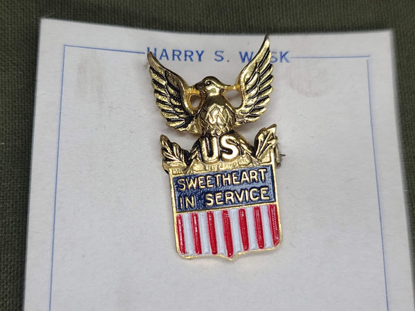 Coro Sweetheart in Service Sterling Pin on Original Card