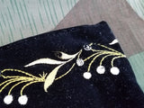 Black Velvet Clutch Purse with DRP Zipper