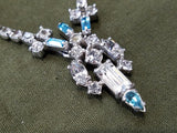 Blue and Clear Rhinestone Necklace