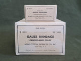 Box of 12 1943 Camouflage Gauze Bandages 3 Inch by 10 Yards