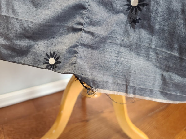 Gray Iridescent Flower Print Dress <br> (B-40" W-29" H-48")