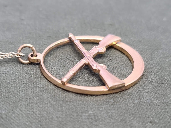 Crossed Rifle Sweetheart Necklace