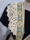 German Black Velvet Dress with Apron <br> (B-34" W-27" H-35")