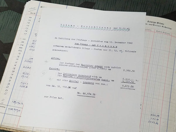 Abschlußbuch Annual Ledger Accounts Book 1940-1942
