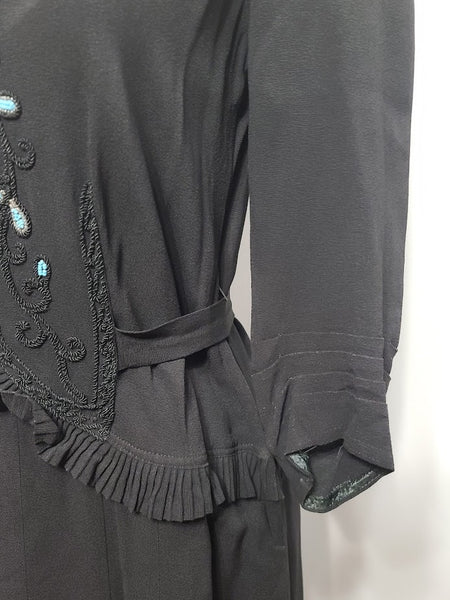 Black Dress with Beading and Soutache <br> (B-35" W-30" H-36")