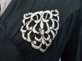 German Black Dress with White Appliqué <br> (B-36" W-31" H-36")