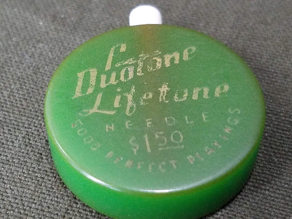 Duotone Green Bakelite Gramophone Needle Holder