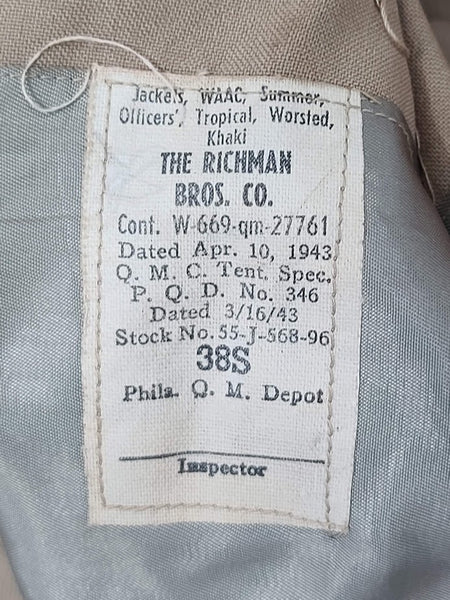 WAC Khaki Jacket 38S <br> (B-41.5" W-36")