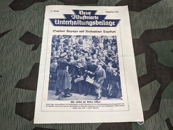 Pre-WWII German 1934 Neue Illustrierte Unterhaltungsbeilage Magazine