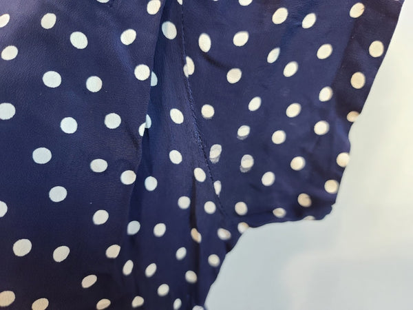 Dark Blue Polka Dot Dress <br> (B-35" W-27.5" H-35.5")